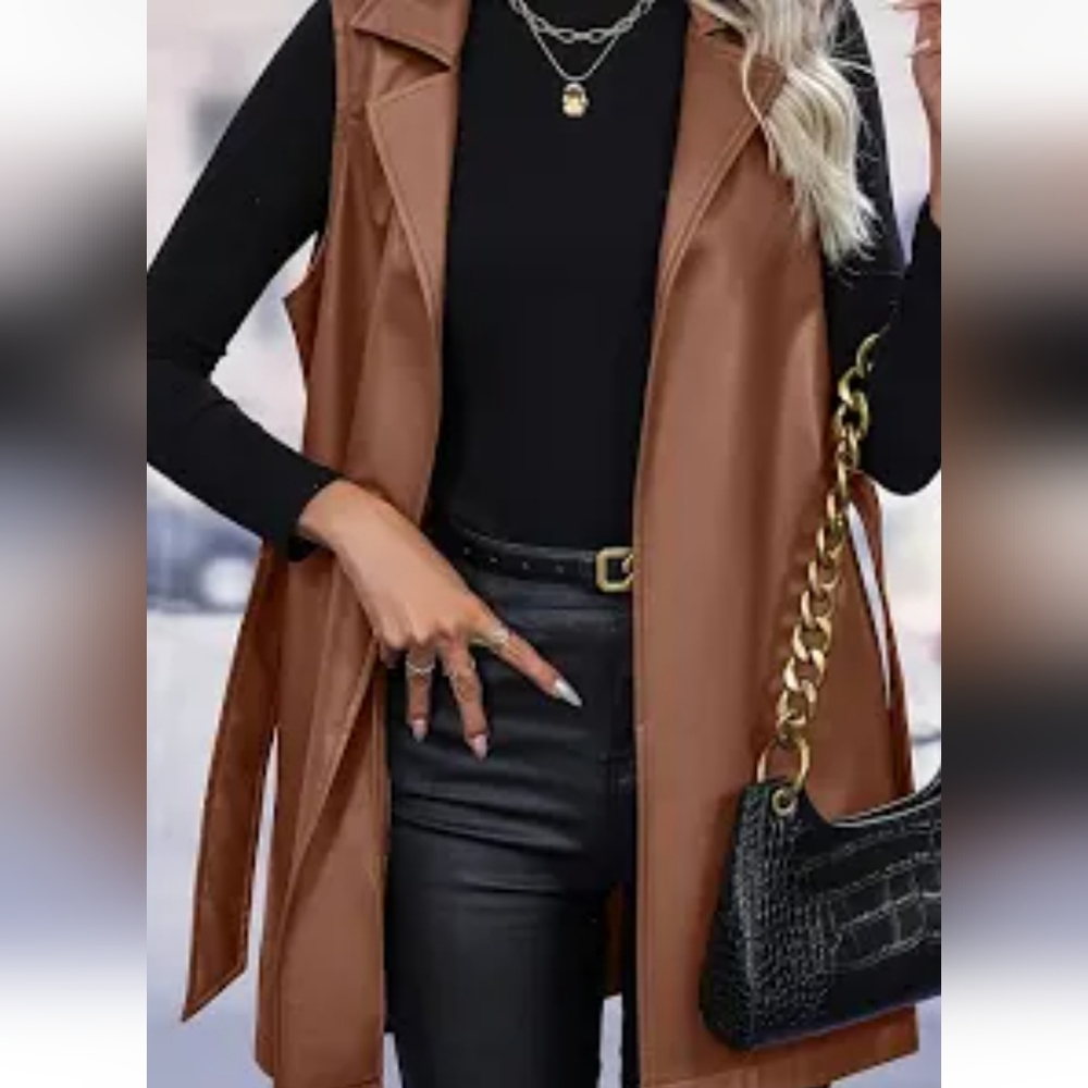 MARC NEW YORK FAUX LEATHER Trench Coat (color is Decadent Chocolate) - Picture 14 of 14